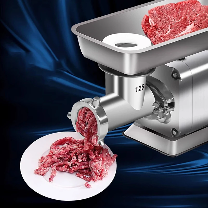 RY12S 2.2KW Stainless Steel Electric Meat Grinder High Efficiency Commercial Meat Processing Mincing Machine