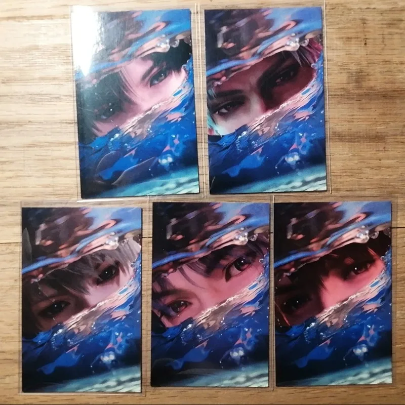 5Pcs/Set Love and Deepspace Beautiful Eyes Card Xavier Zayne Rafayel ralayo Sylus Caleb Cosplay Rounded Corners LOMO Postcard