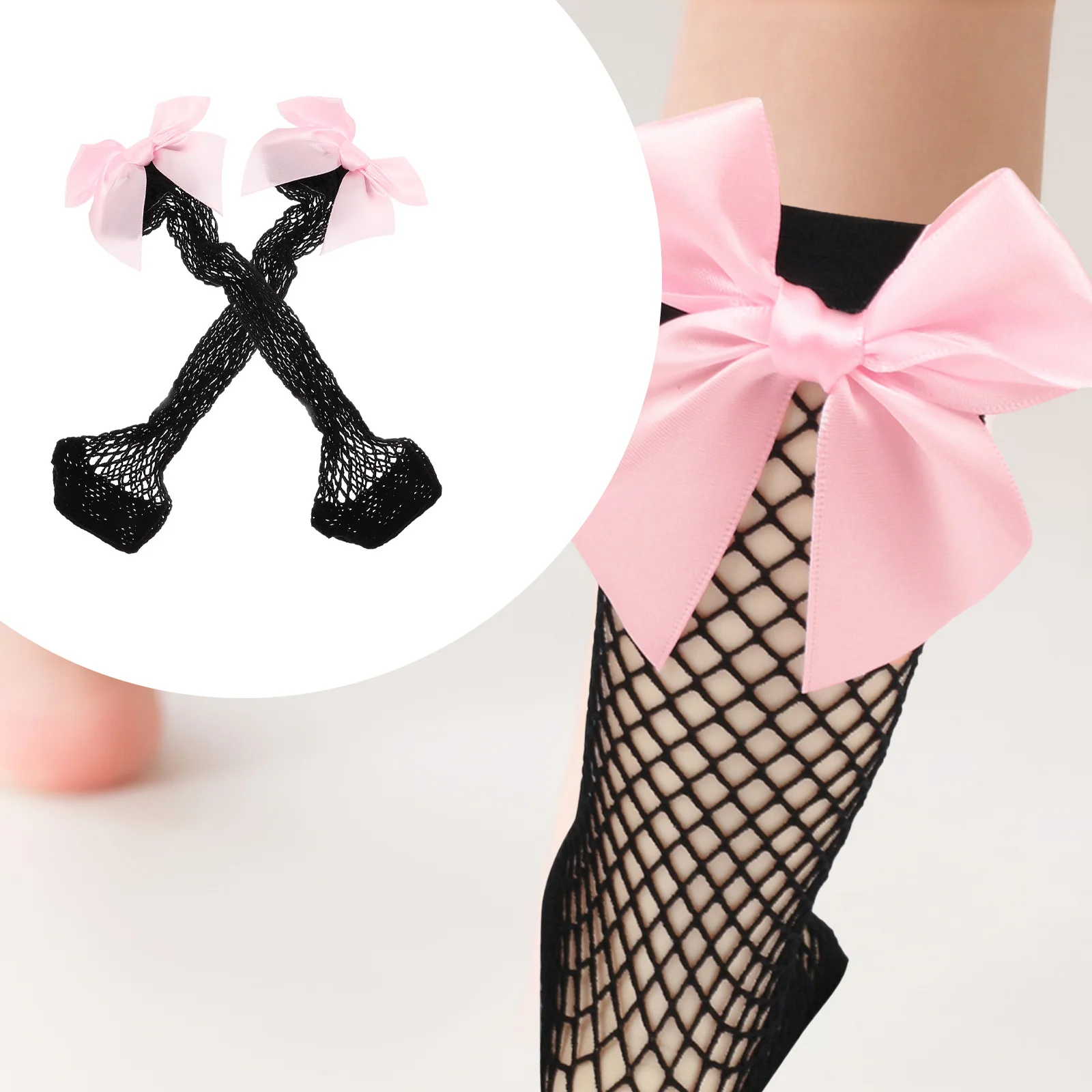 

1Pair Toddler Girls Bow Socks Mesh Breathable High Ankle Stockings Lightweight Summer Socks for Toddler Daily Use