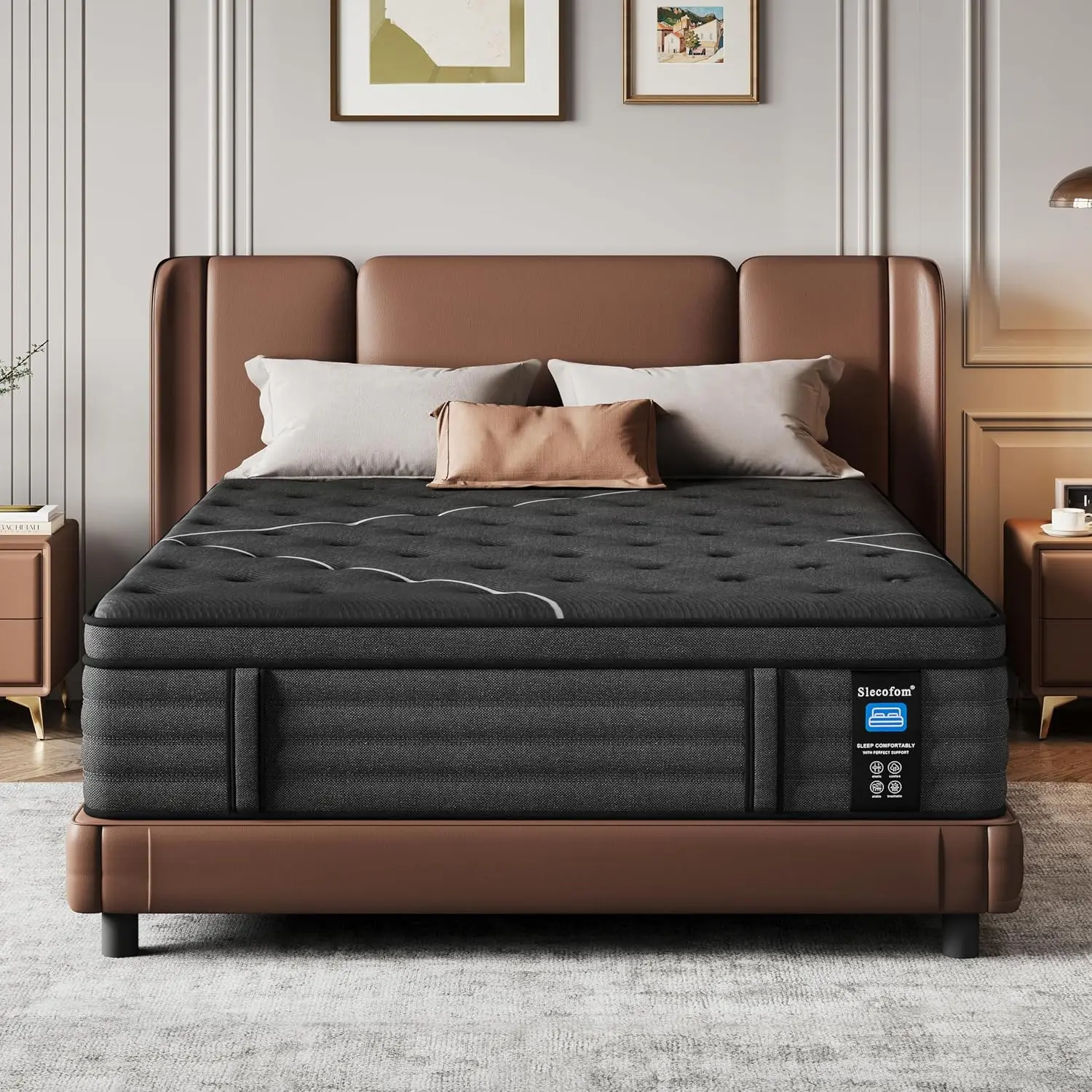 Extra Firm Mattress 14 Inch Queen Size - Thick Foam Edge & Multi-Layer Luxury Foam for Back Pain Relief, No Sagging, Customized