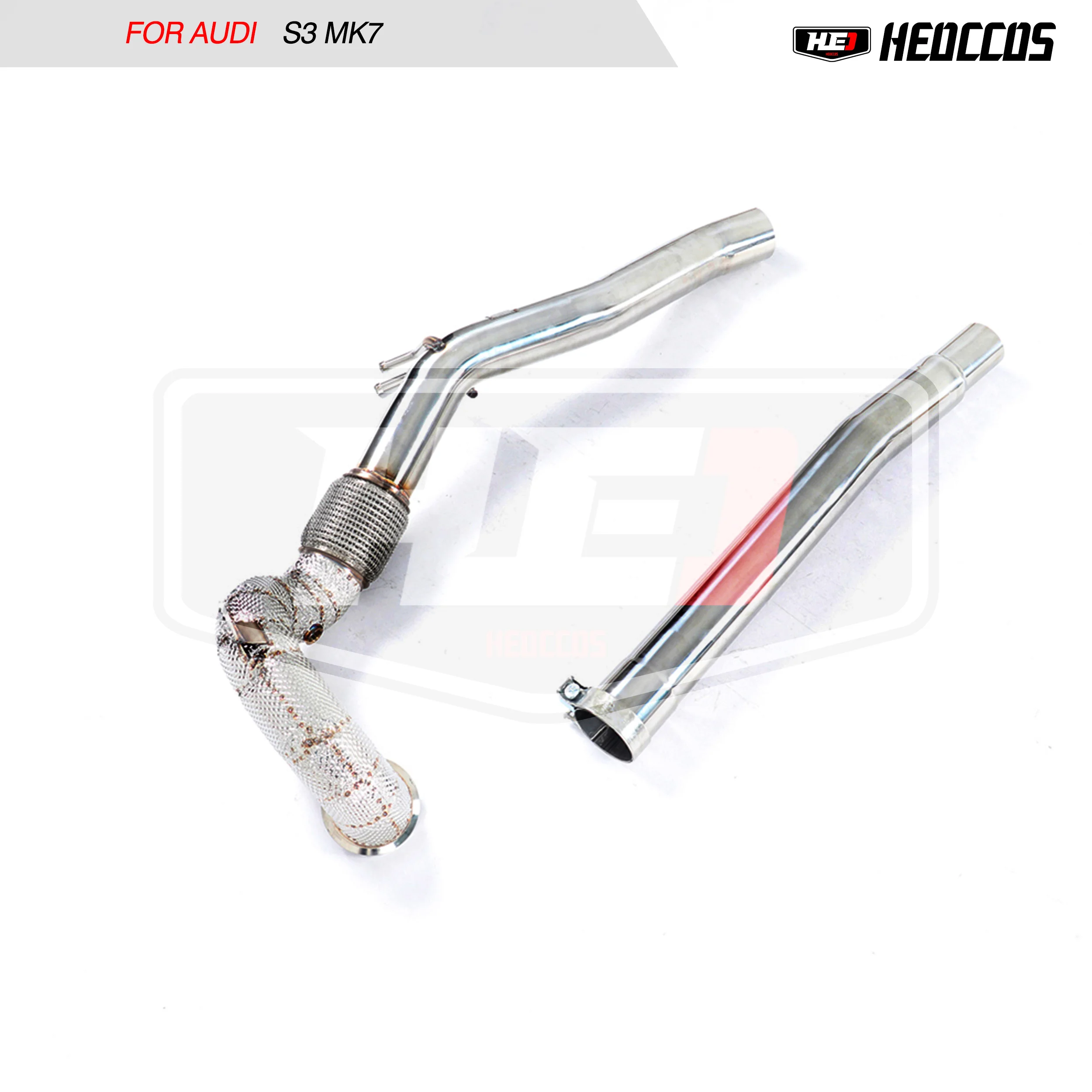 HEO Stainless Steel 304 downpipe for Audi S3 MK7R Exhaust Downpipe Insulated Pipe Performance Upgrade Catalyst Pipe