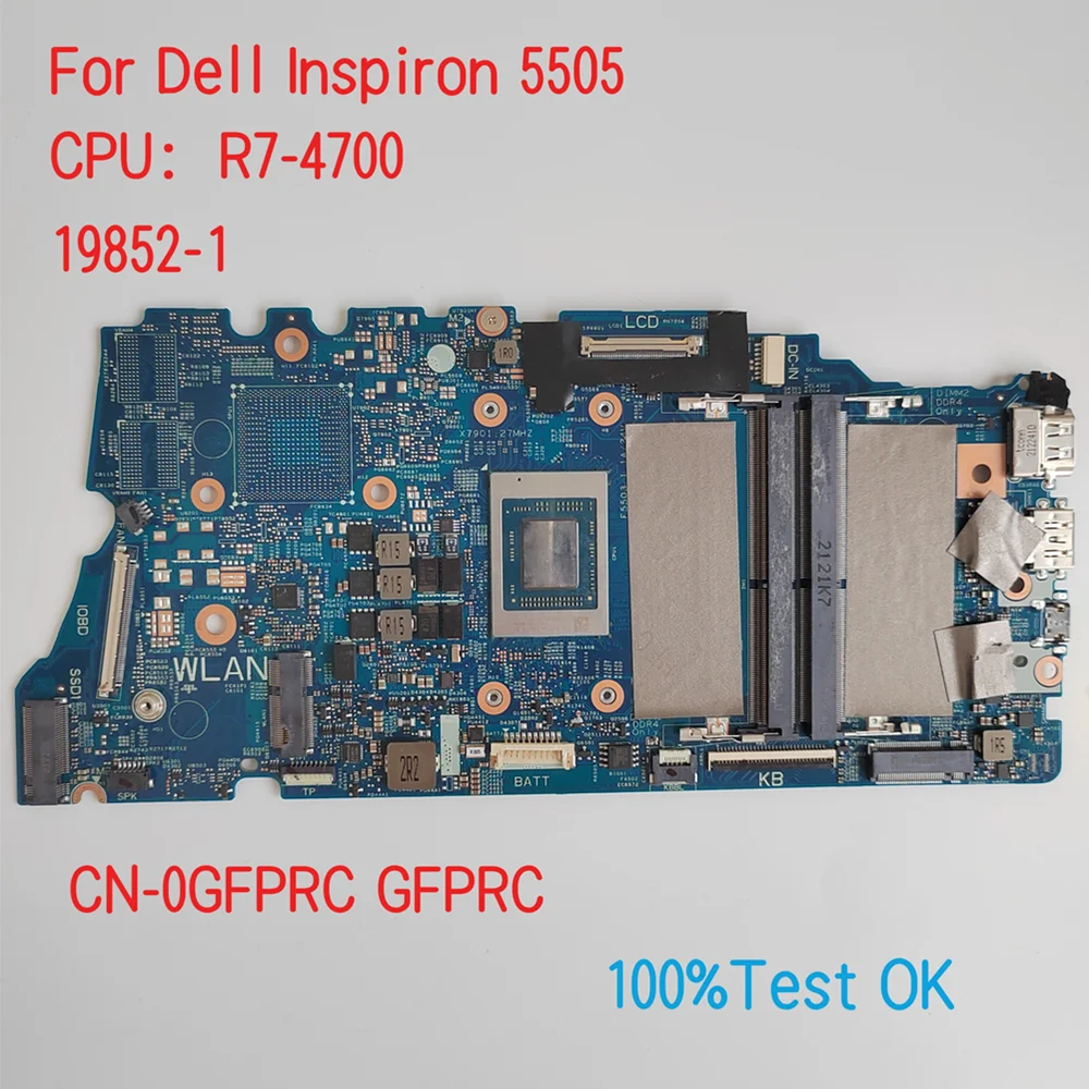 

19852-1 For Dell Inspiron 5505 Motherboard CPU R3 R5 R7 CN-0YX59Y YX59Y GFPRC 0GFPRC 100% Test OK