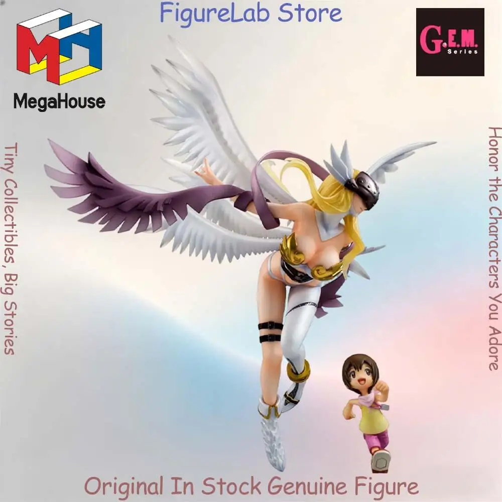 Official Genuine In Stock Megahouse Gem Angewomon Yagami Hikari Figure Anime Digimon Adventure Model Boxed Toy