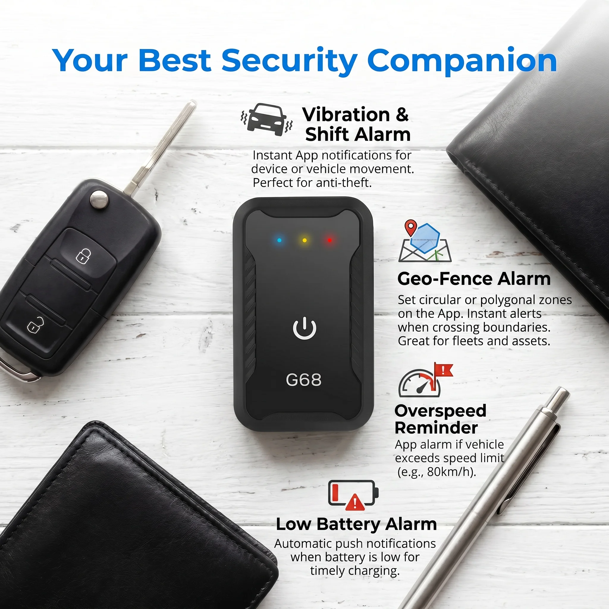 Mini 4G GPS Tracker Real-Time Locator with Geo-Fence Alarm History Route for Pets Elderly Kids - Anti-Theft Car Positioner
