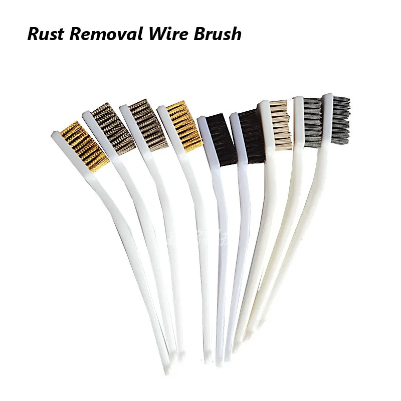 

10PCS Rust removal wire brush Copper/Stainless Steel/bristle grinding brushes cleaning polishing toothbrush type steel brush