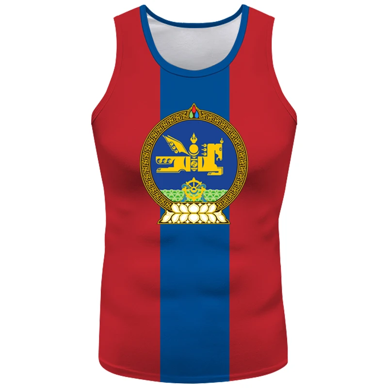 Mongolia Diy Free Custom Made Name Mng Tank Top Nation Flag Mn Mongol Mongolian Country College Text Photo Sleeveless T-Shirt