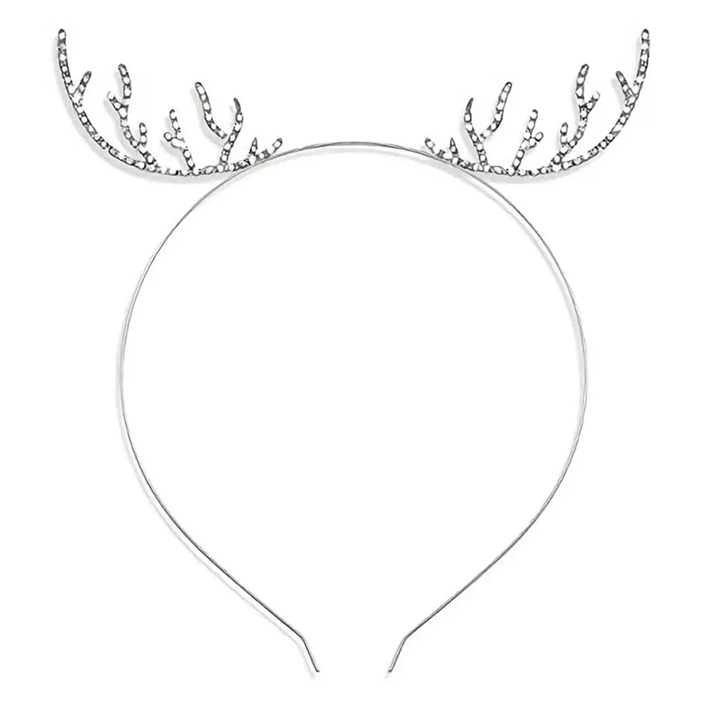 

For Girls Elegant Non-slip Crystal Snowflower Letter Zircon Korean Hairbands Women Hair Hoop Elk Antlers Christmas Headband