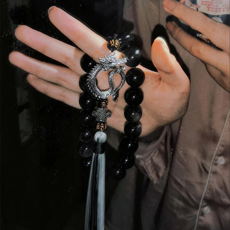 Chinese Sword Dual Color Tassel Black and White Fan Pendant Flute Car Pendant with Hanfu Accessories Bookmark Keychain Ring