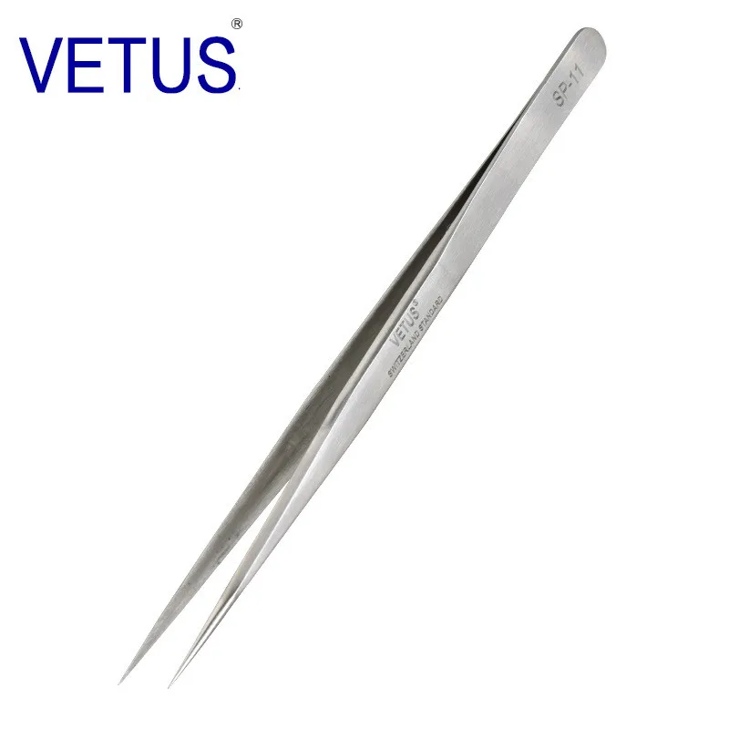 VETUS SP-11 SP-15 Anti-Static Antimagnetic Stainless Steel Tweezers Set For Electronic Mobile Phone Repair Tools Kit