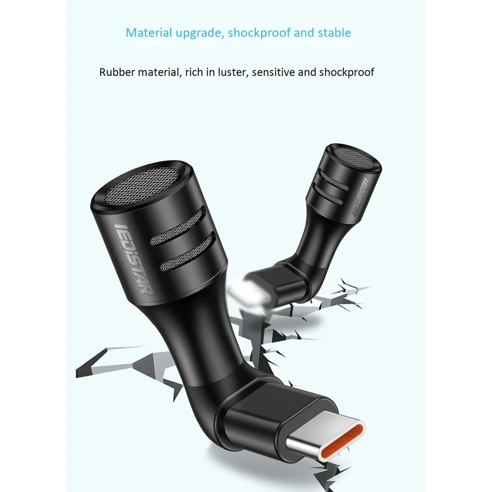 LEDISTAR-micrófono condensador para teléfono inteligente, minimicrófono sensible con reducción activa de ruido, interfaz de TYPE-C