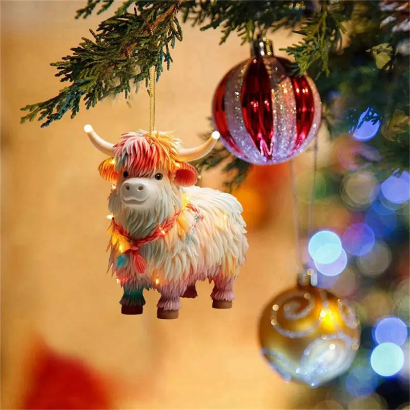 Cow Pendant High Quality Materials Lovely Auto Parts Christmas Decorations Safety Hanging In The Air Holiday Decorations