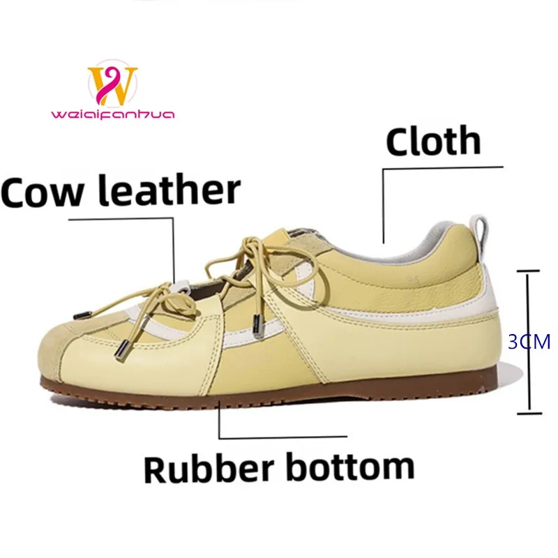 

2026 New Style Women's Mary Jane Shoes - Women's Flat Front Leather Ballet Dance Training Shoes Luxury Shoes Women Flats