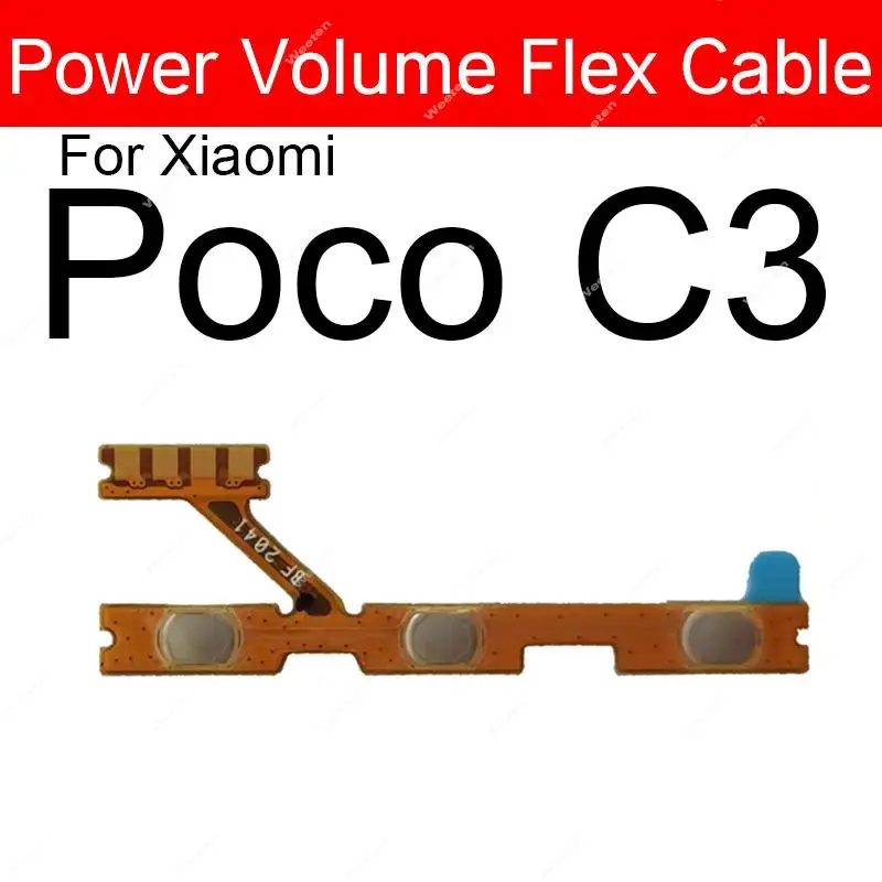 

Для Xiaomi Poco C3 C31 C40 C50 C55 Клавиша включения/выключения Громкость Боковая кнопка Гибкий кабель Питание Громкость Гибкая лента Запасные части