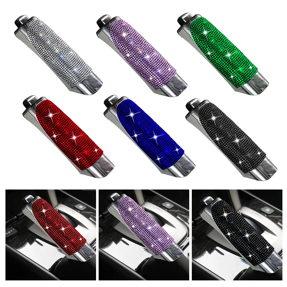 Universal Crystal Car Handbrake Covers Anti-slip Auto Gear Shift Collars Diamond Car Bling Accessories Interior for Woman