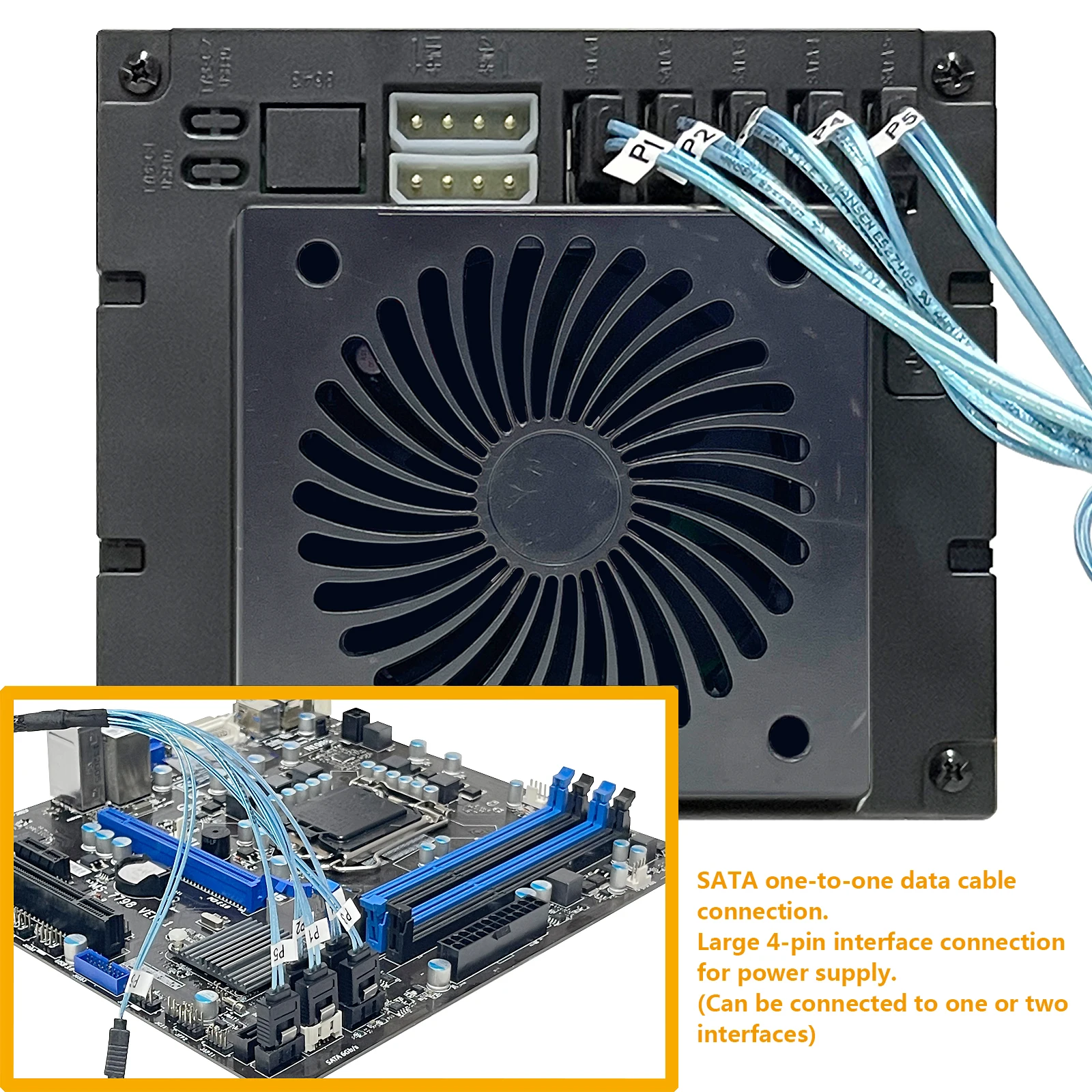 ZhenLoong 5-Bay Hot Swap Hard Drive Disk Cage Module 3.5-inch SATA