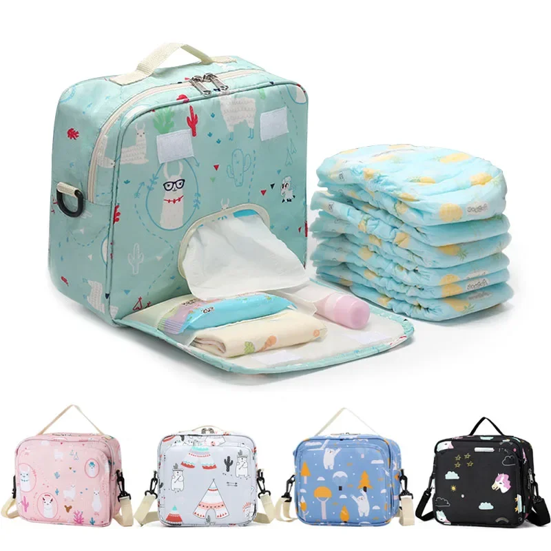 Maternity Bag Baby Diaper Bags for Disposable Reusable Fashion Prints Wet Diaper Bag Double Handle Wetbags Backpack Diaper Bag