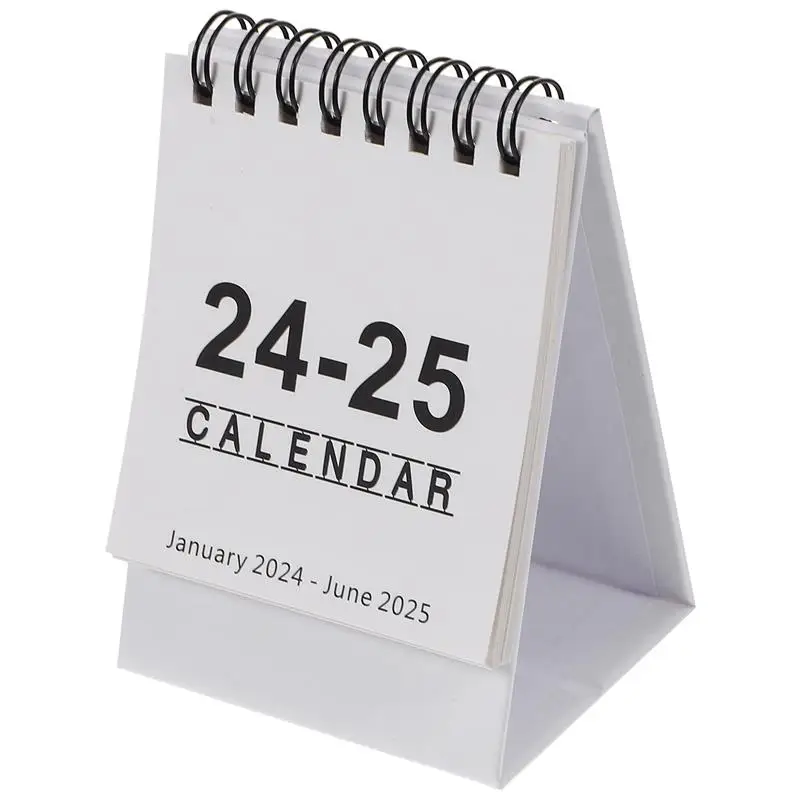 Mini Desk Calendar Novidade Decor, Tabletop Ornamento, Conveniente Desktop Decor, 2024, 2025
