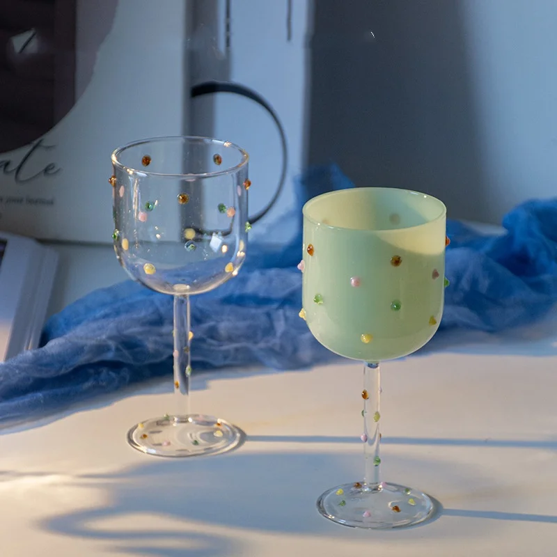 300ml Mosaic Bling Rhinestone Wine Glass Bedazzled Colorful Goblet Unique Birthday Gift for Women