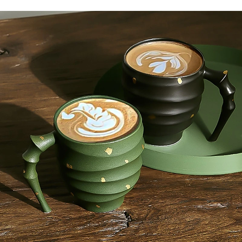 كوب قهوة سيراميك فاخر خفيف للمكتب والشاي بعد الظهر وأكواب لاتيه على الطراز الشمالي وهدايا حليب الشوفان والإفطار المنزلي