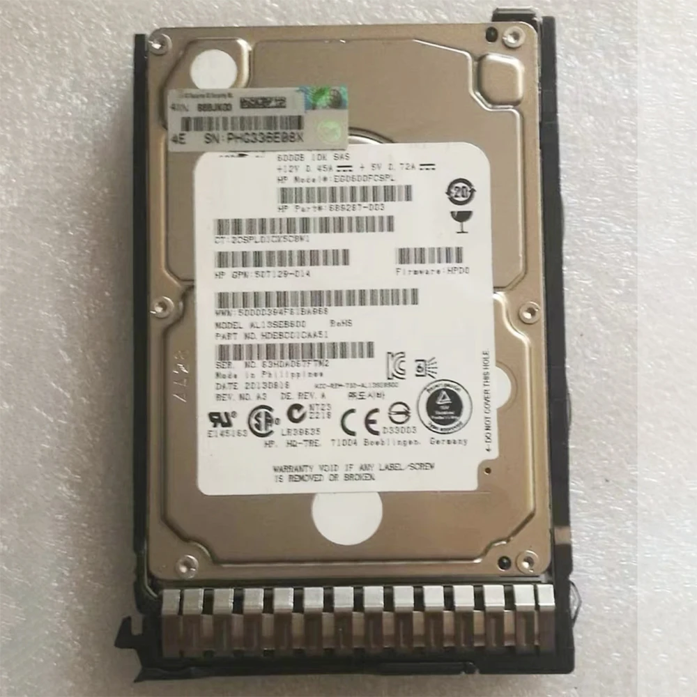 689287-003 581311-001 600G SAS 10K 2.5''HDD HDEBC01CAA51 For HP