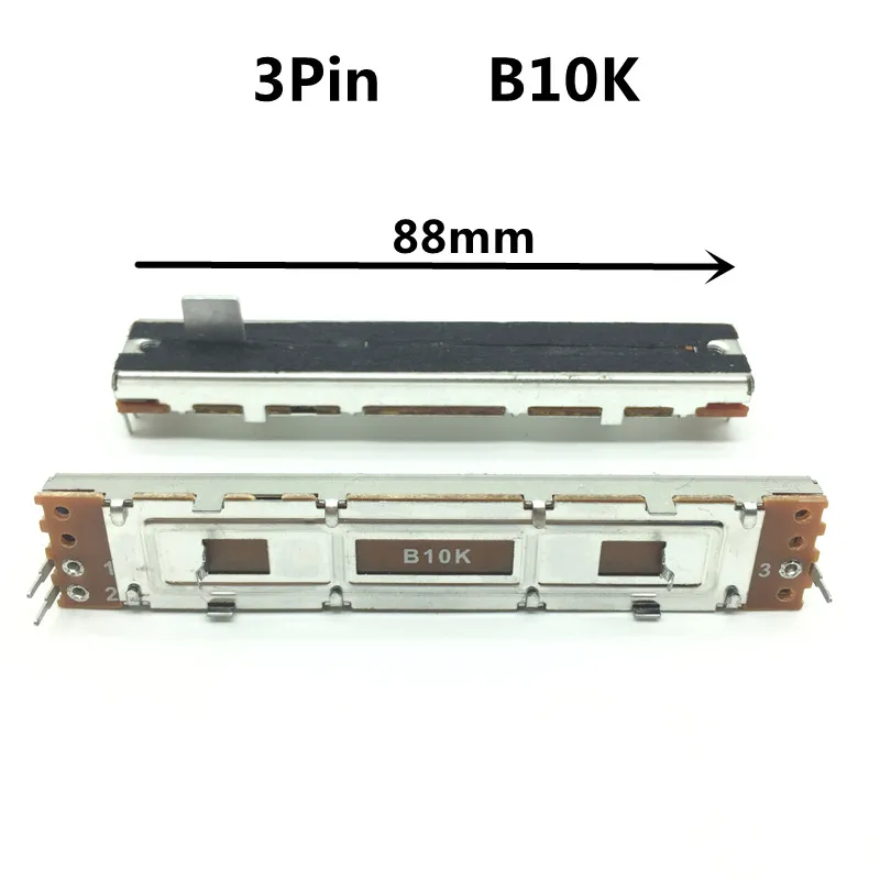 1szt, Prosty potencjometr poślizgu, B10K, 3Pin, Całkowita długość 88mm