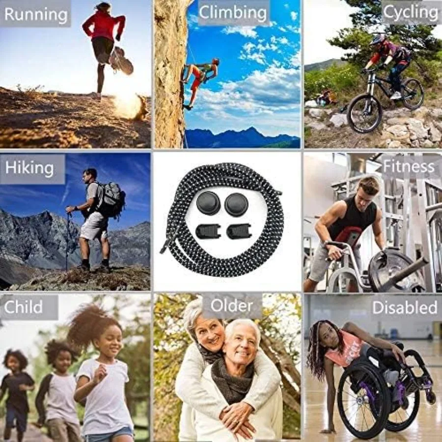 1 P/ 5 ps بدون أربطة أحذية للبالغين، أربطة أحذية مرنة بدون ربطة عنق للأطفال