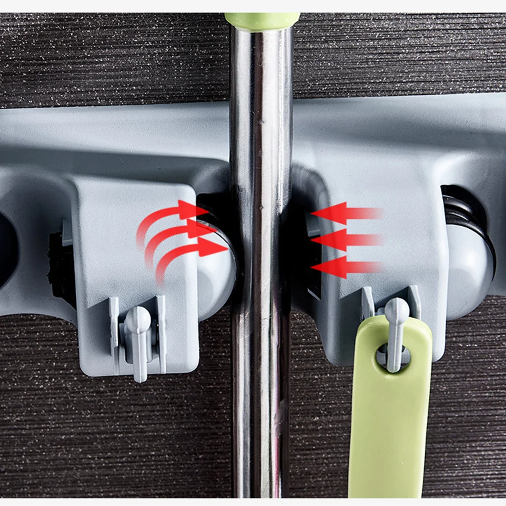 

Mop Rack Hook 3 Buckle 4 Hooks Heavy Duty Punching Install Safe PP Plastic Kitchen Bathroom ganizer Storage Broom Holder