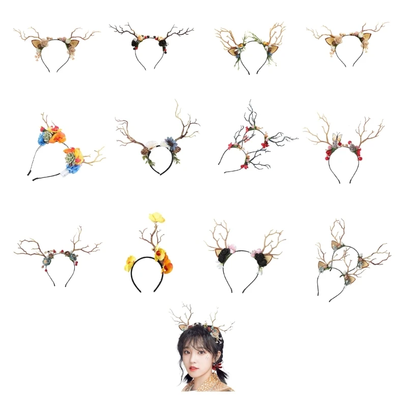 Branch Reindeer Antler Hair Hoop Adult Live Broadcast Christmas Headband