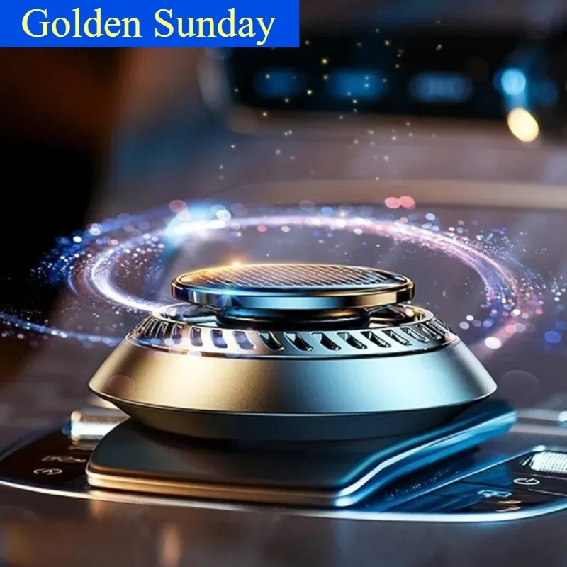 Aromathérapie de voiture à énergie solaire rotation automatique solaire désodorisant de voiture parfum ornements de voiture diffuseur de voiture pour huile essentielle