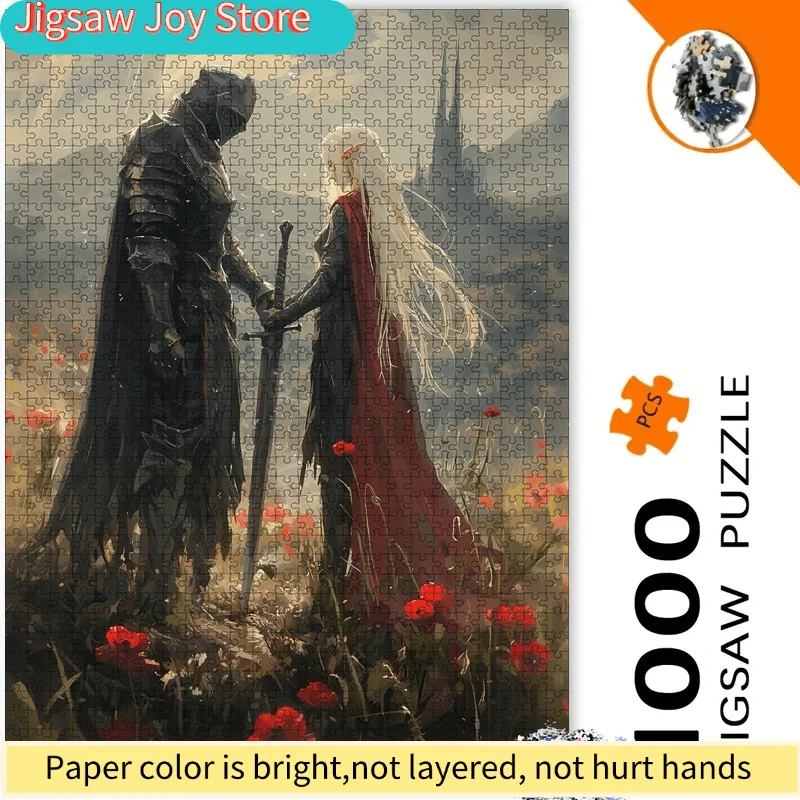 Knights & Roses Medieval Puzzle - Challenging Brain Suitable for & 14+, Jigsaw for, Birthday/Christmas/Holiday Gift, Medieval