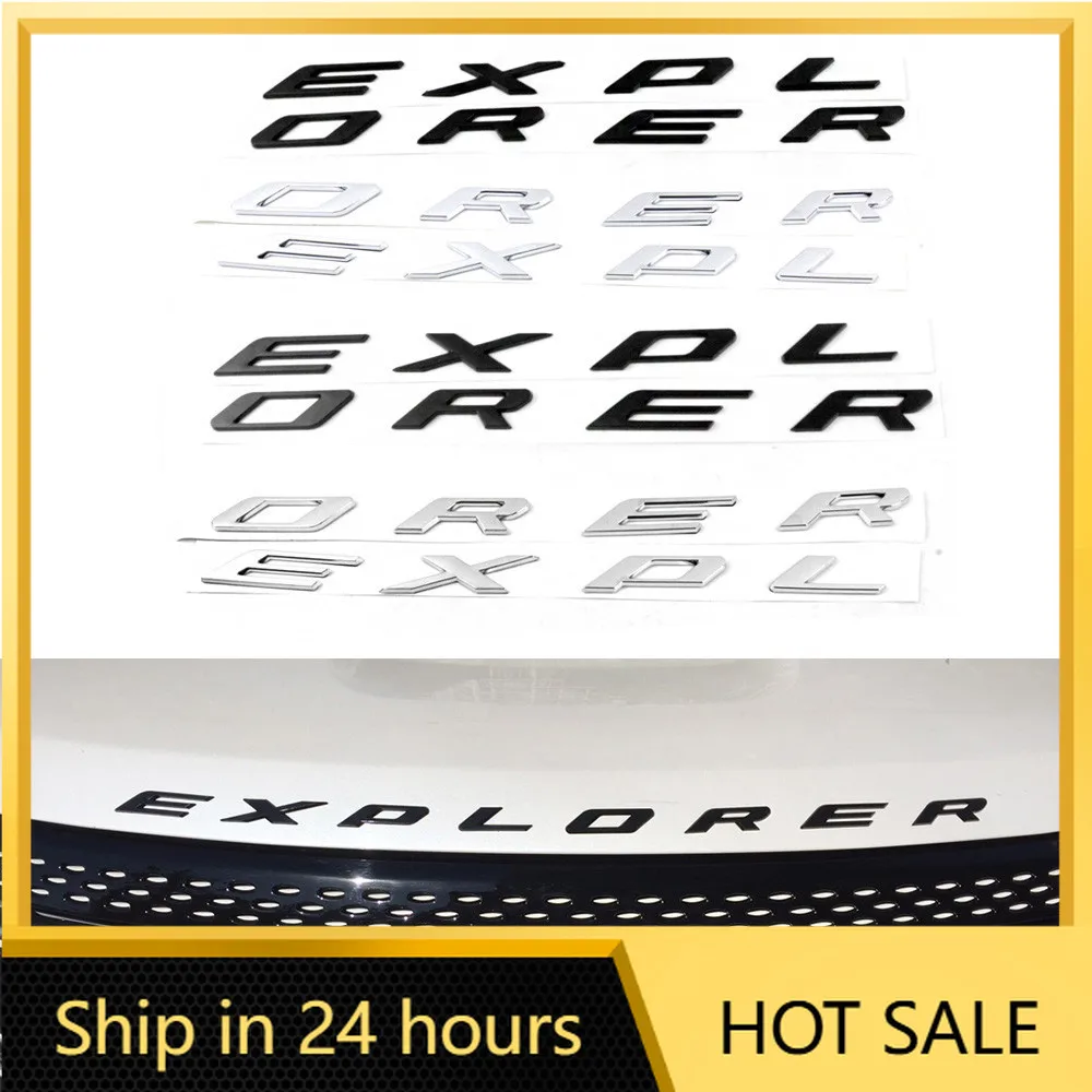 

1pc 3D EXPLORER Letter Hood Head Front Sticker Emblem Badge Car Decal for 2011-2020 Ford Explorer Accessories