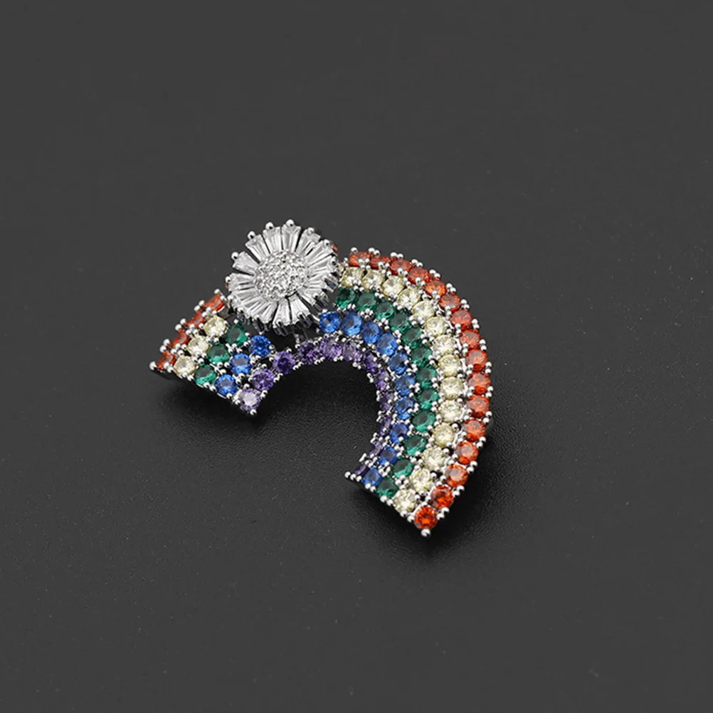 

1pc Fashion Brooch Women Breastpin Mini Rainbow Shape Decorative Pins For Bags Clothes Hats Scarves Novelty Gift