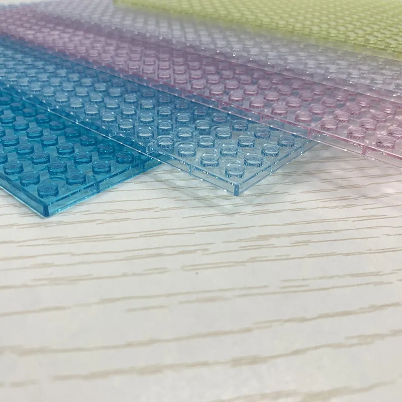 Plaque de Base Double face 16x32 points, plaque de Base haute transparente pour figurines, blocs de Construction, jouets, plaques de ville, blocs de Construction