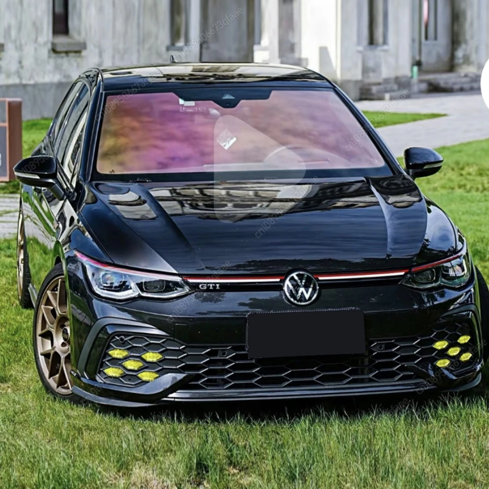 

For VW Golf 8 MK8 GTI / R-Line 2020-2024 ABS 2Pcs Car Front Bumper Side Splitter Spoiler Trim Fog Light Canard Body Kits Tuning