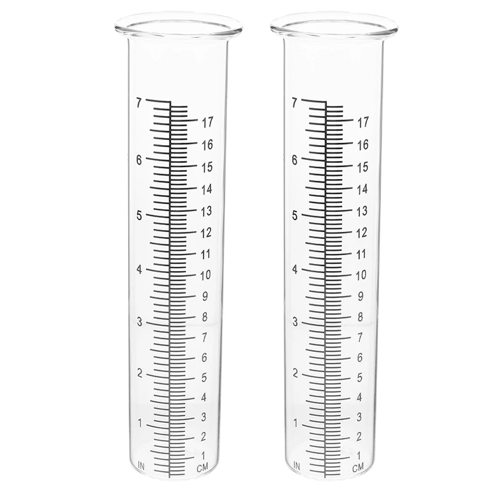 

2Pcs Plastic Rain Gauge Replacement Tubes 7 Inch Capacity Clear Scale for Accurate Rainfall Measurement Garden Yard Outdoor Use