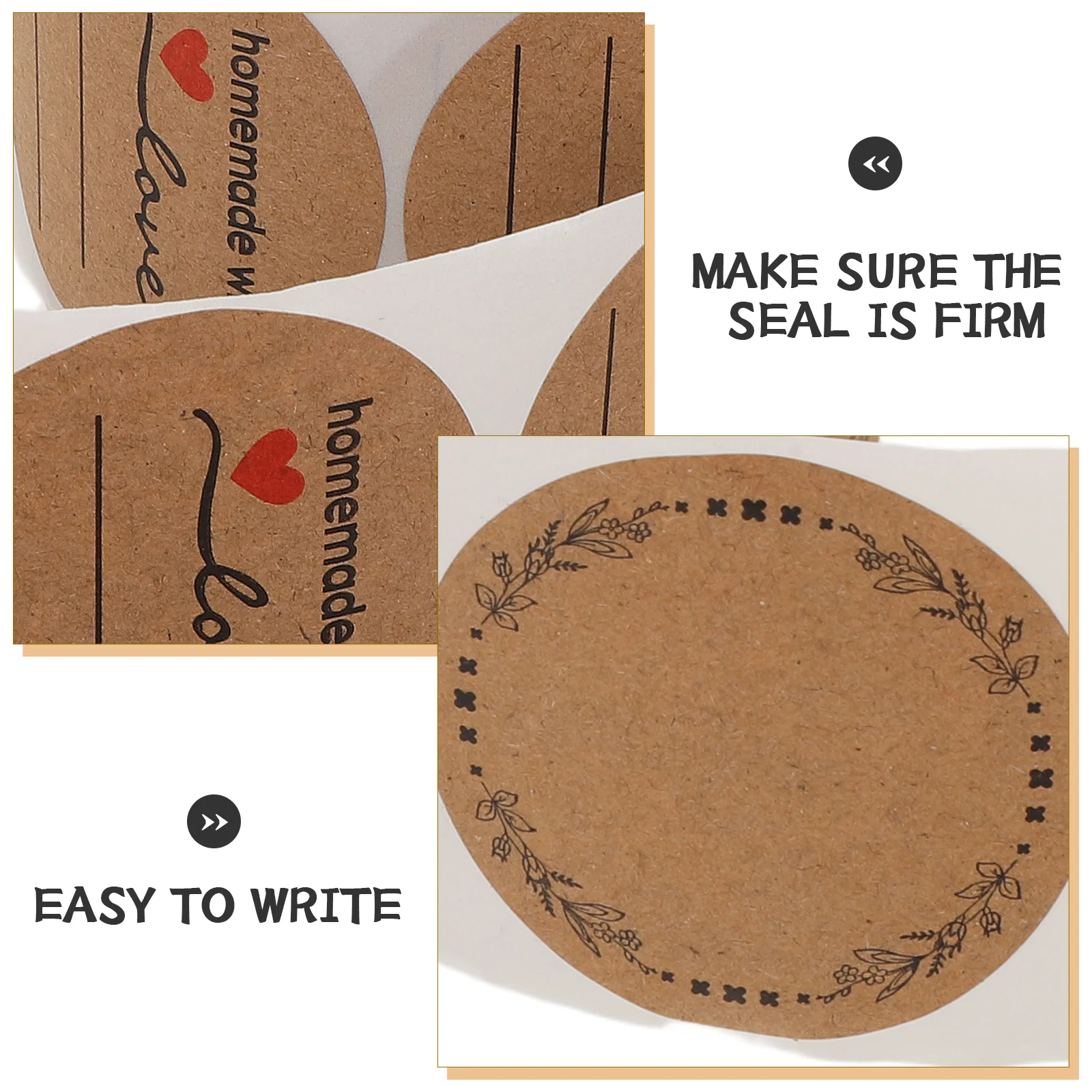 3 szt. okrągłe naklejki samoprzylepne 8,5 cm w rolce, puste etykiety okrągłe do pakowania, wysyłki i opakowywania