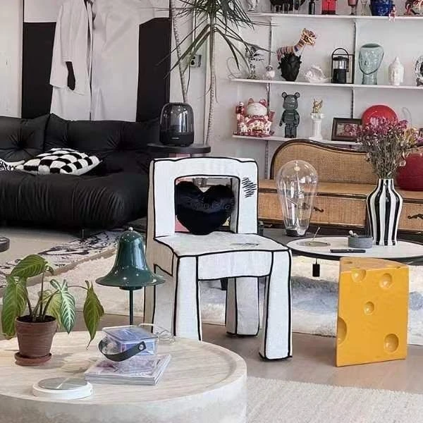 

Love Cartoon Chair Retro Living Room Leisure Makeup Backrest Desk Chair Net Red Photo Background Single Sofa Stool lounge chair