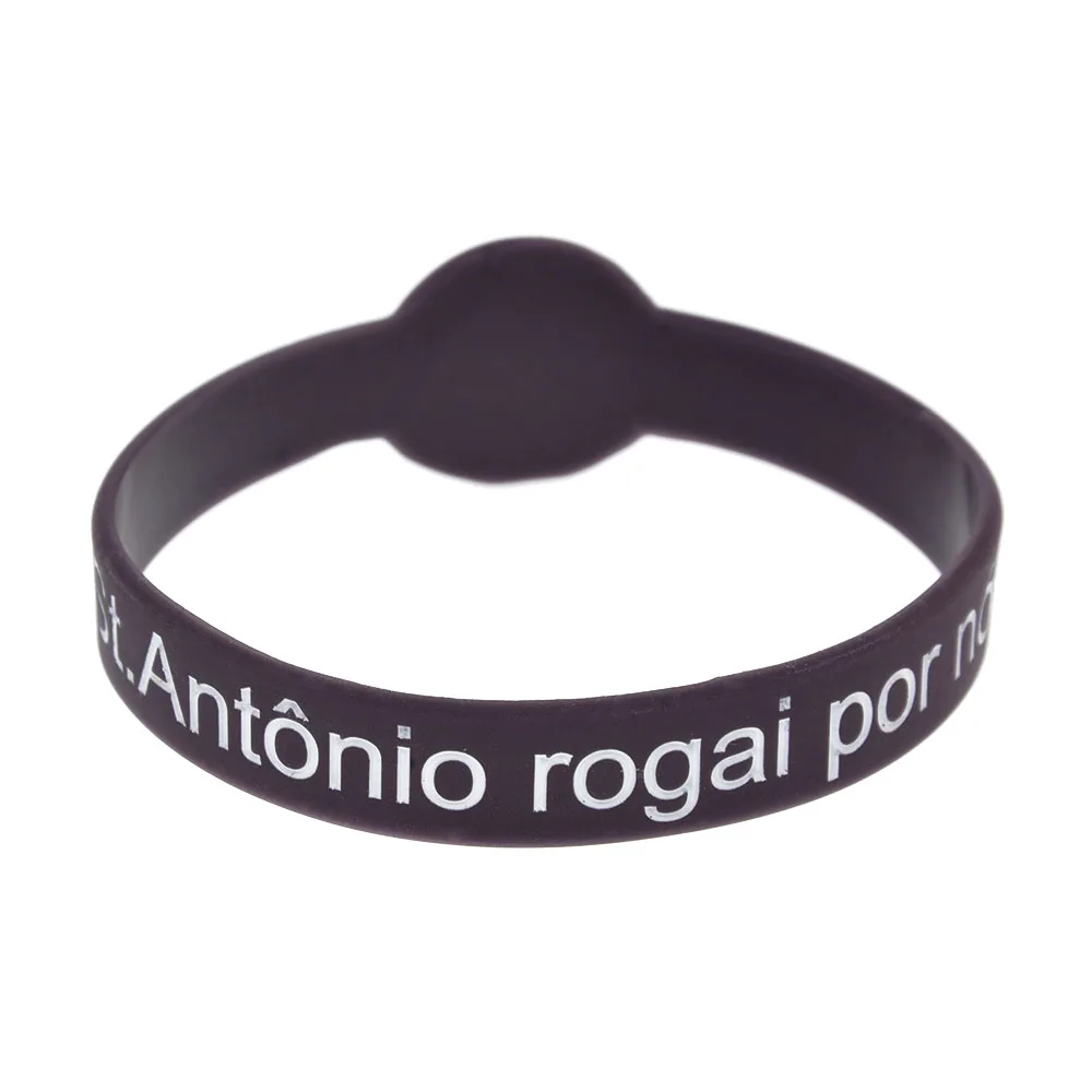 1 PC Jesus Silikon-Armband St. Antonius Rogai Por Nos Personalisiertes Glaubensgeschenk Armreif für Katholische Männer und Frauen – Detail 4