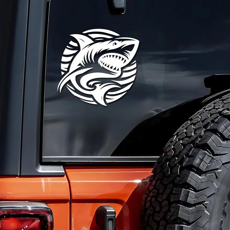 Shark surfing with teeth bared creative&funny stickers for cartoon fans&lover,high quality for car trucks motorcycles &laptops