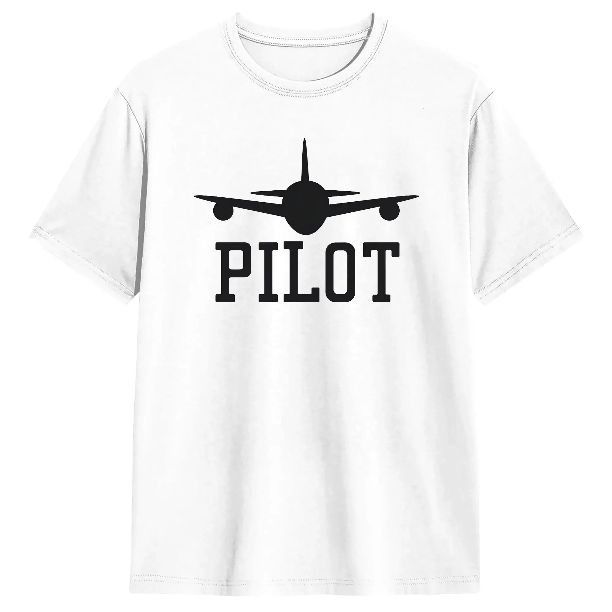 Plant PILOT Logo Men's T Shirts  Vintage Tees Short Sleeve Round Neck T-Shirt Pure Cotton 4XL 5XL Clothes