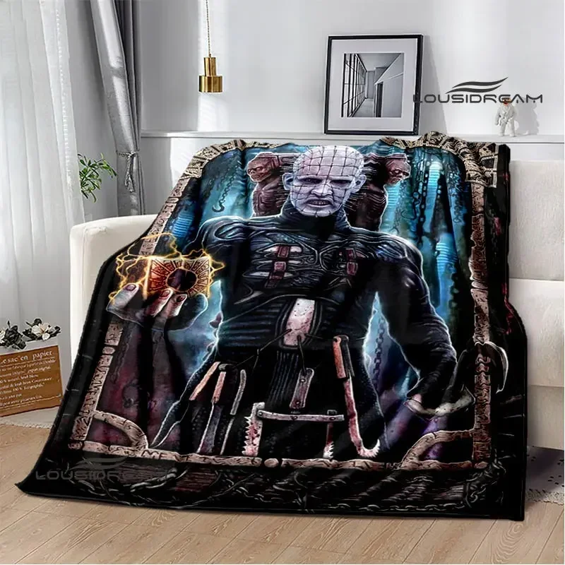 

Фланелевое одеяло с принтом в стиле хоррор Hellraiser, мягкое и легкое, для дома, путешествий, использования на кровати, идеальный подарок на день рождения, одеяло для пикника