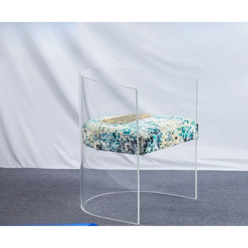 Light luxury acrylic furniture transparent U-shaped simple organic glass makeup casual furniture backrest chair