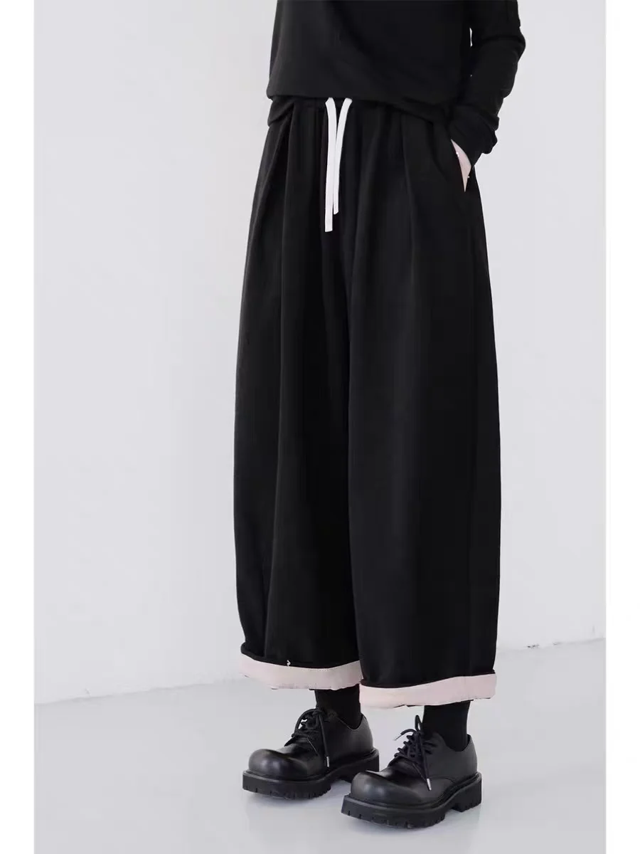 Autunno Inverno Thi Velluto Allentato Dimagrante Velluto a coste Pantaloni a gamba larga Taglio dritto Pantaloni casual per donna Vita l