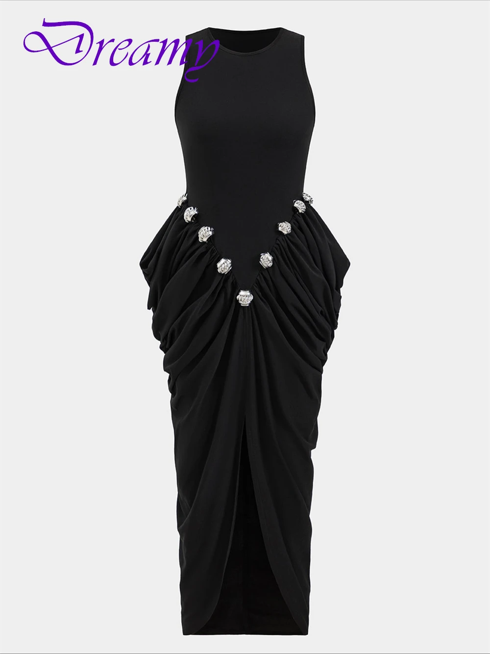 Customized Graceful O-Neck Evening Dress Delicate Jersey Mermaid Celebrity Gowns Temperament Sleeveless Special Occasion Gowns