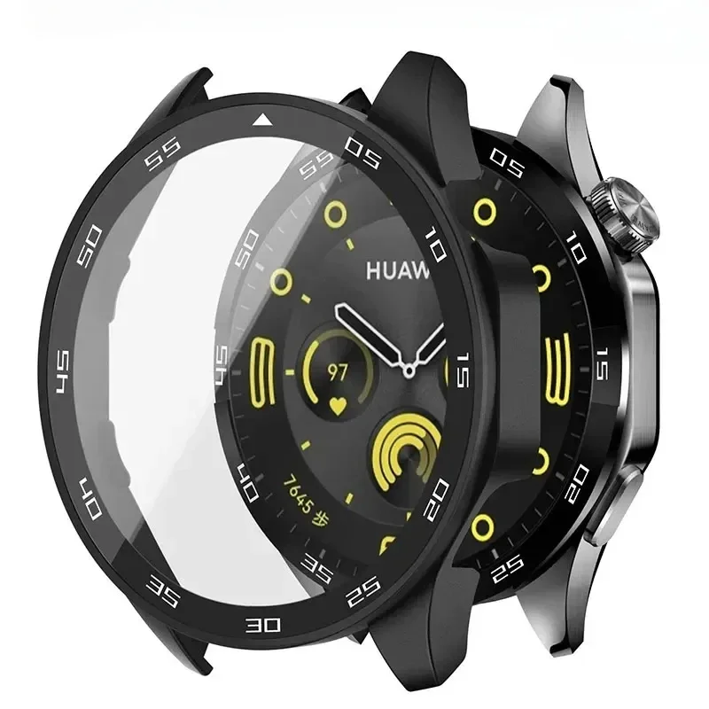 Tempered Glass+Case for Huawei Watch GT4 46mm 41mm Full Coverage Bumper Screen Protector Cover for Huawei Watch GT 4 Accessories