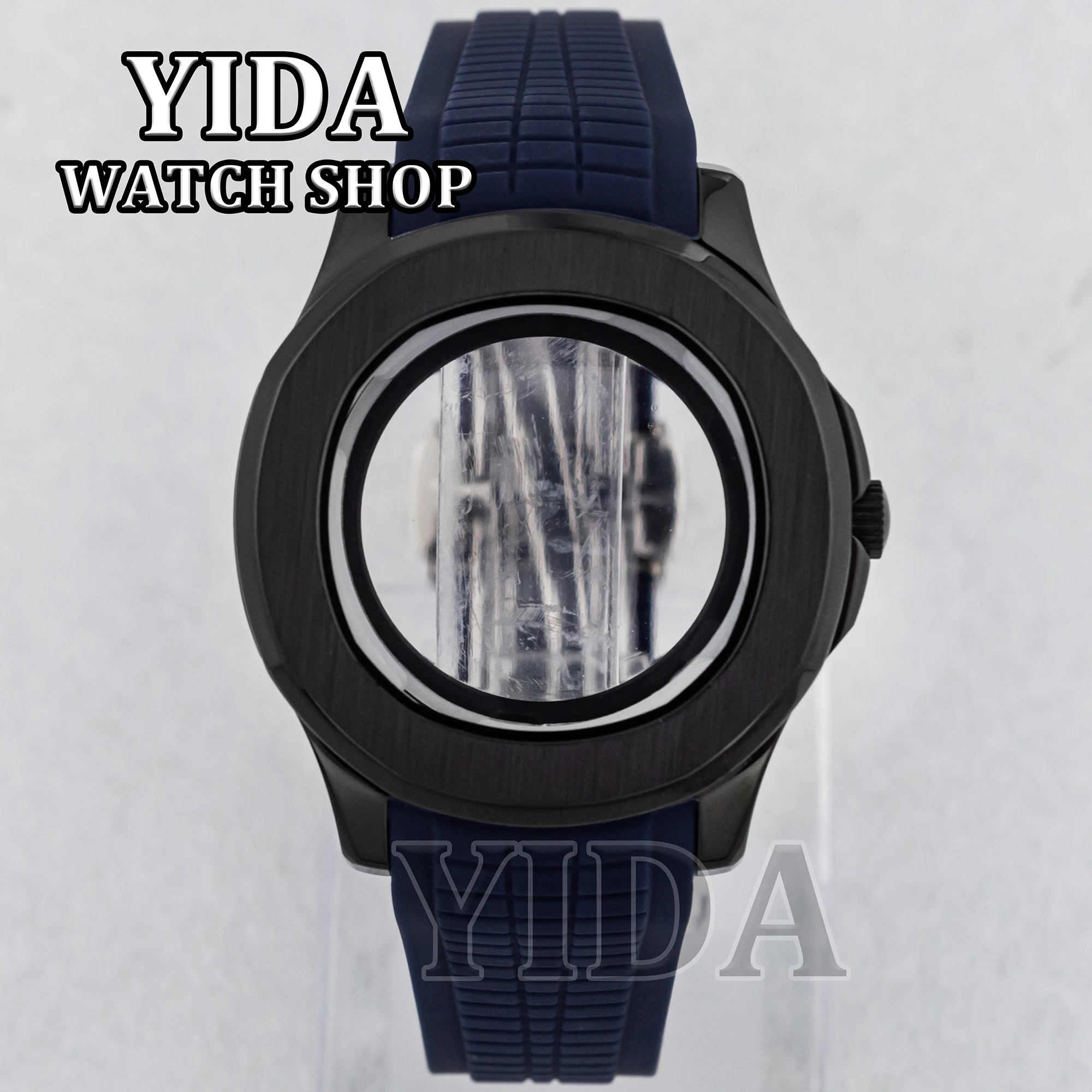 

NH35 Watch Case Rubber Bracelet PVD Black Case Sapphire Crystal Parts for AQUANAUT Nautilus NH35 NH36 Movement Repair Tools MOD