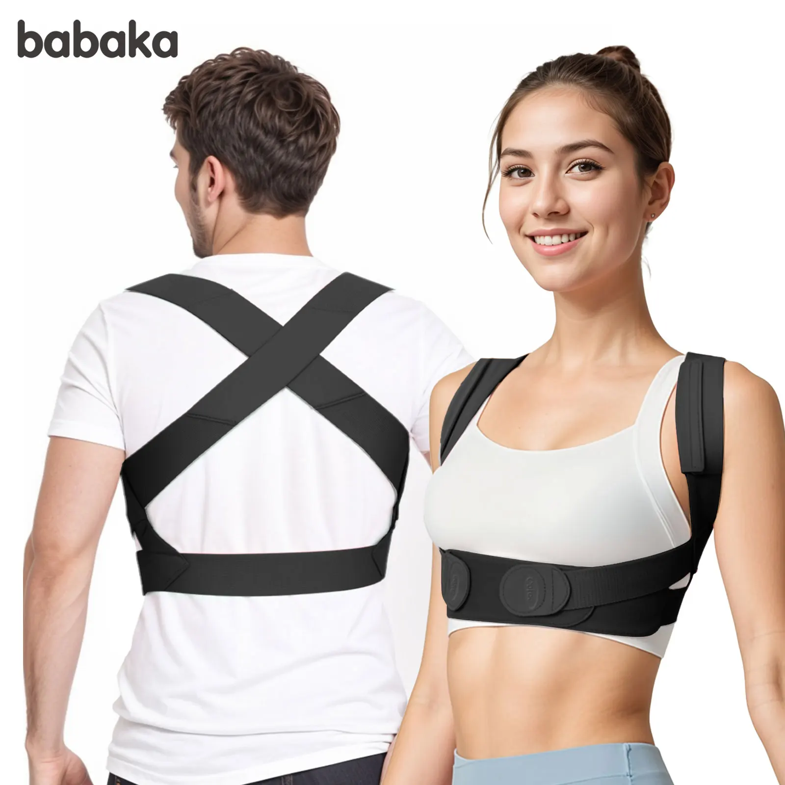 Babaka Posture Corrector for Women and Men Back Brace Shoulder Brace for Mid Upper Spine Support Neck Shoulder Back Pain Relief