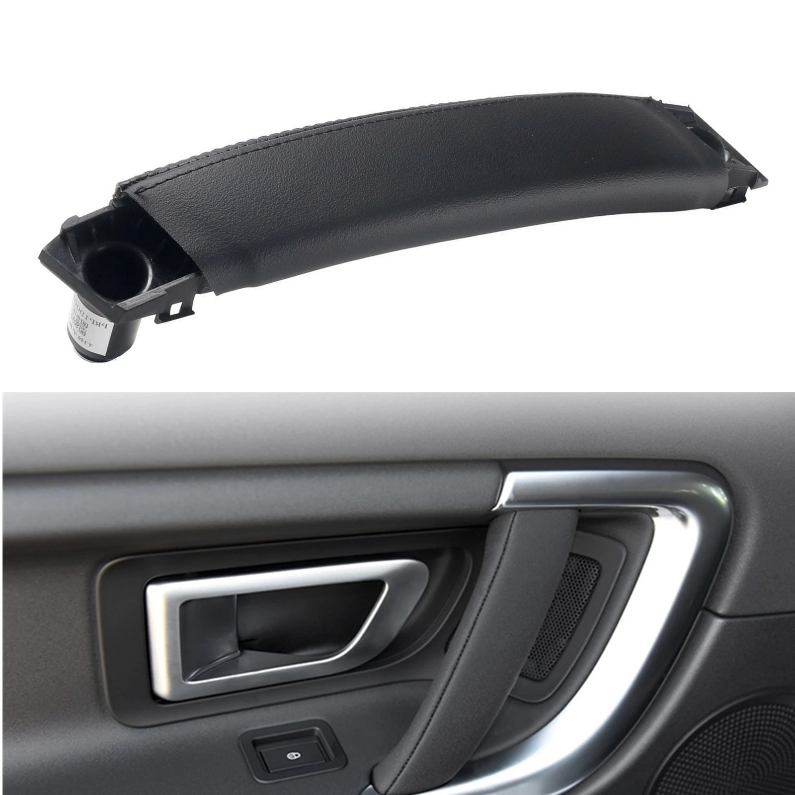 Leather+ABS Car Interior Door Pull Handle Trim Side Hand Knob Handrail Strap Hold For Land Rover L550 Discovery Sport 2015-2019