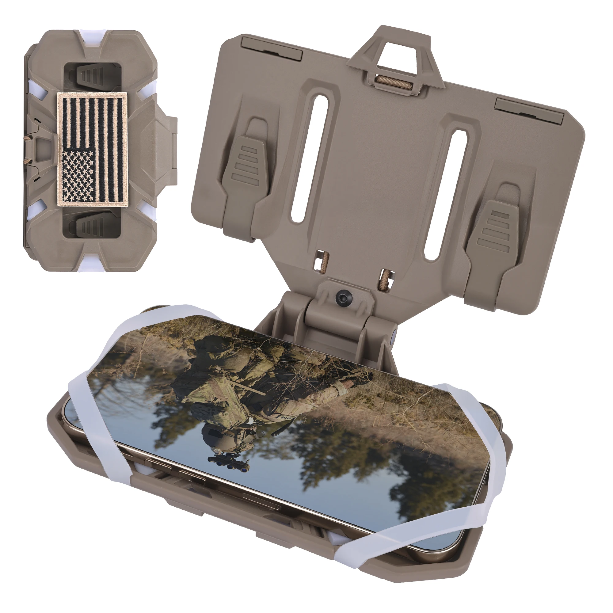 

Tactical Molle Phone Holder for Plate Carrier, Foldable Navigation Board Mobile Phone Rack for Airsoft Hunting Accessories