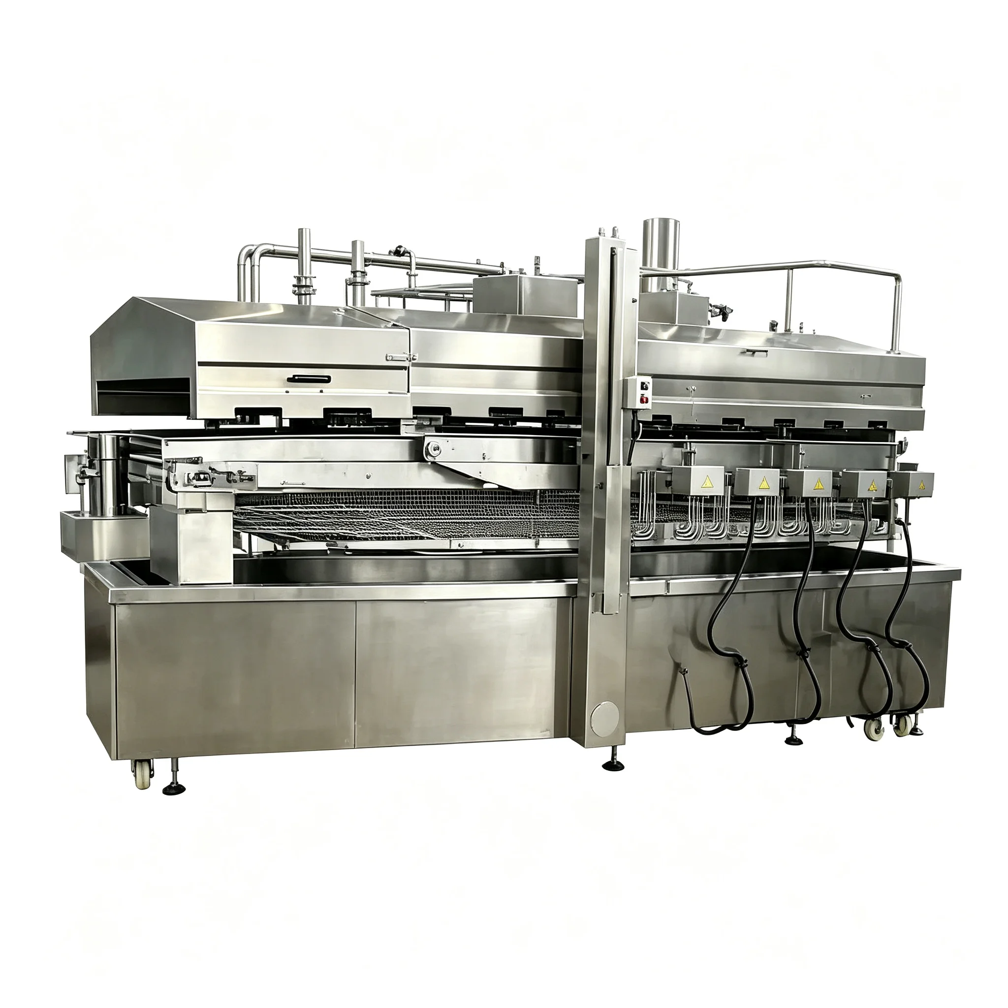 Food Factory Continuous Frying Plant Oil Filtration Function For Long‑time Mass Snack Production Customized